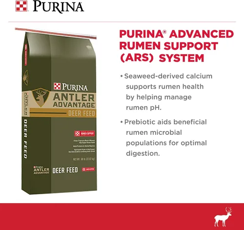 Vista 2 de Purina Antler Advantage Deer 20 ARS Deer Feed Bolsa de 50 libras (50 libras)