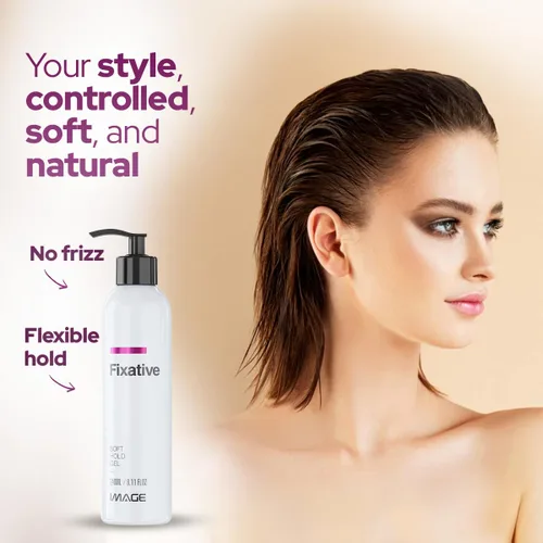 Vista 2 de Image Fixative Natural Styler Gel para el cabello, gel de peinado de sujeción suave para todo tipo de cabello, control de encrespamiento, cuerpo