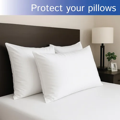 Vista 4 de Protectores de almohada estándar (juego de 4) – Funda de almohada hipoalergénica, impermeable, a prueba de polvo, alérgenos con cremallera