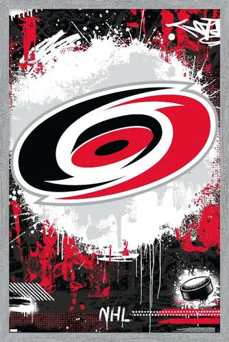 Vista 12 de Trends International NHL Carolina Hurricanes - Póster de pared Maximalist Logo 23, 22.4 pulgadas de largo x 14.7 W, versión enmarcada en madera