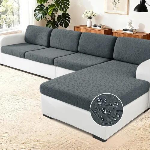 Vista 8 de MAXIJIN Fundas de cojín impermeables para sofá, funda de cojín individual de asiento de silla, fundas elásticas para sofá modular con parte inferior