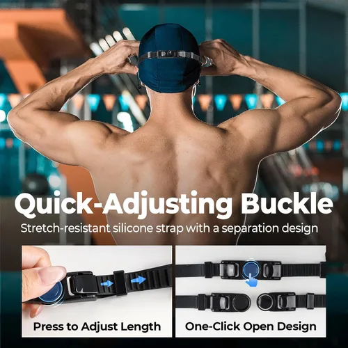Vista 7 de VegoVia Gafas de natación para adultos, 2 unidades, antiempañamiento, vista amplia de 180°, protección UV, para piscina, para adultos, jóvenes