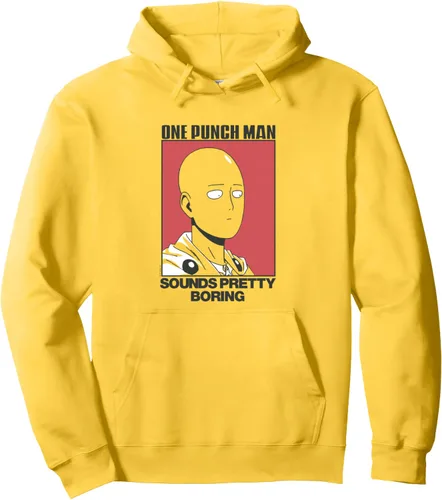 Vista 4 de One Punch Man Sudadera con capucha Sounds Pretty Boring, gris, S Blanco