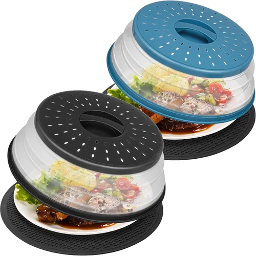 Vista 9 de Cubierta contra salpicaduras de microondas para alimentos, protector contra salpicaduras de cocina Micowave, tapa a prueba de platos, apta