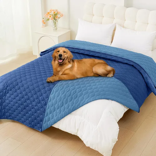 Vista 152 de Smiry Funda impermeable para cama de perro, manta reversible para mascotas para sofá Manta suave lavable para perro, funda a prueba de fugas