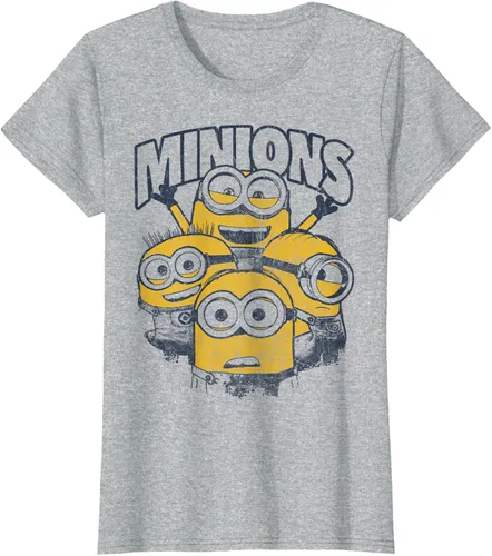 Vista 26 de Despicable Me Minions Vintage Group Graphic Camiseta Gris Oscuro