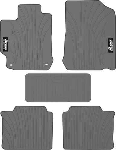 Vista 13 de IKON MOTORSPORTS, alfombrilla compatible con Toyota Camry 2012-2017, alfombrillas de nylon beige para el suelo del coche, delanteras y traseras