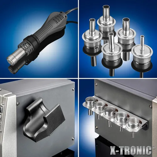 Vista 3 de X-Tronic 6020-PRO-X • Serie Platinum • 750 vatios • Estación de retrabajo de aire caliente • 3 ajustes preestablecidos de temperatura, función