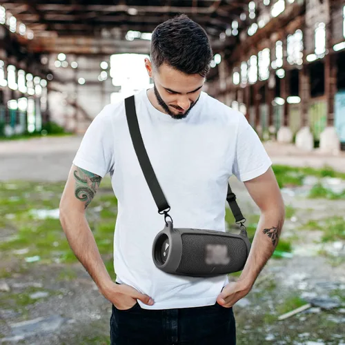 Vista 5 de Funda de silicona para JBL Charge 5, altavoz Bluetooth portátil impermeable, cubierta protectora de gel suave para viajes, funda de goma impermeable