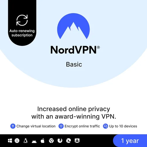 Vista 17 de NordVPN Plus, 10 Devices, 1-Year, VPN & Password Manager Software Bundle, Digital Code