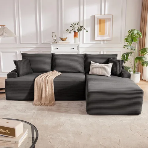 Vista 44 de Mangodan - Sofá seccional en forma de nube, sofá sin huesos para sala de estar, sofá seccional modular con asiento profundo, cómodo sofá de felpa