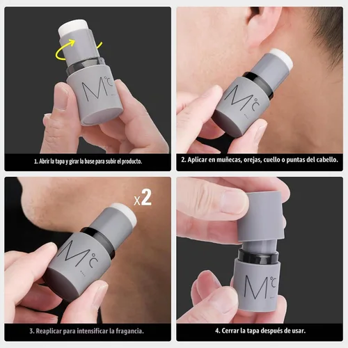 Vista 6 de Mdoc Eau De Parfum Stick para hombre, colonia sólida, almizcle floral ámbar