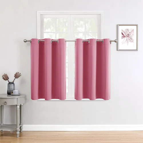 Vista 31 de ChrisDowa - Cortinas cortas para ventana de 40 pulgadas para dormitorio - Cortinas cortas con ojales y aislamiento térmico para oscurecer