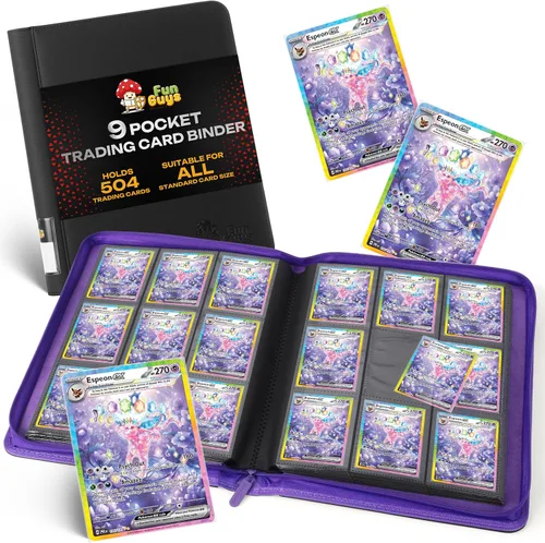 Vista 14 de Toploader - Carpeta de almacenamiento para tarjetas intercambiables, 384 12 bolsillos para Yugioh, MTG, TCG, carpetas de tarjetas para tarjetas