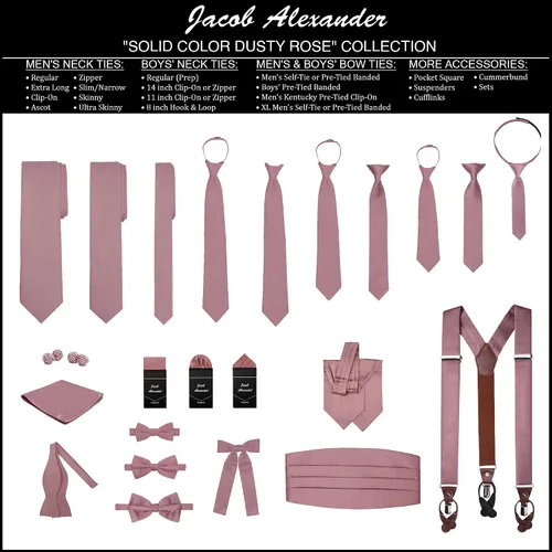 Vista 132 de Jacob Alexander Corbata regular de los hombres de color sólido