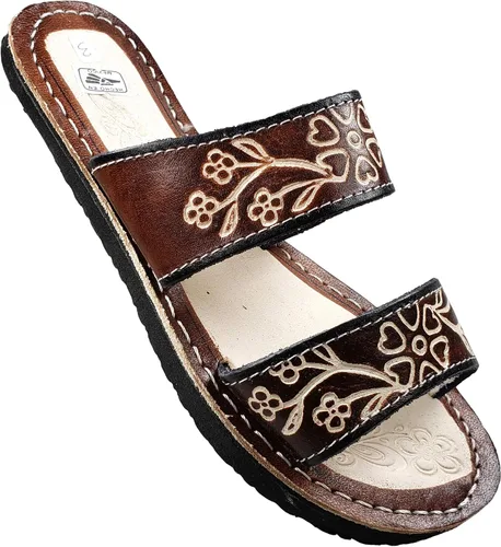 Vista 5 de Sandalias mexicanas de cuero para mujer Huarache de Piel hechas en México