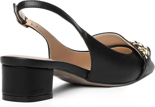 Vista 5 de Zapatos de tacón bajo con hebilla mate para mujer, con correa ajustable, con correa ajustable, tacón bajo, 1.5 pulgadas