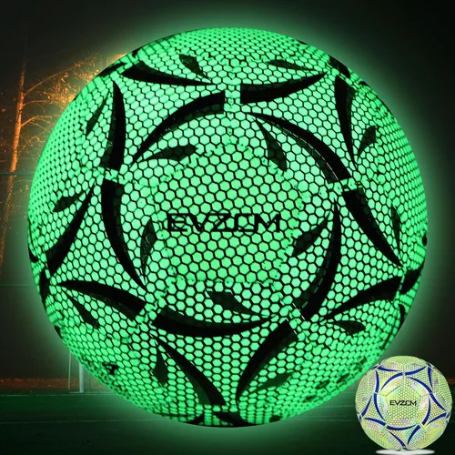 Vista 8 de EVZOM Balón de fútbol luminoso oficial juego de fútbol americano, tamaño 3, tamaño 4, tamaño 5 para niños, niñas, adultos, al aire libre
