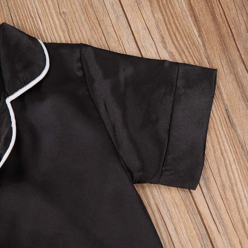 Vista 135 de Conjunto de pijama de manga larga con botones para niña pequeña, conjunto de ropa de dormir