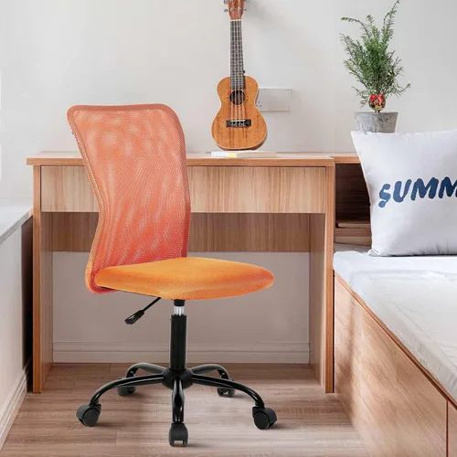 Vista 8 de BLKMTY Silla moderna de malla sin brazos de oficina, azul, altura ajustable, capacidad de 250 libras, certificado BIFMA