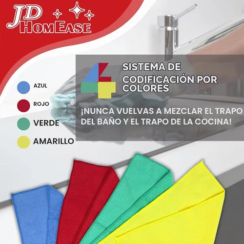 Vista 5 de Paños de limpieza de microfibra, paquete de 12, 12 x 12 pulgadas, multiusos, más suaves, altamente absorbentes, sin pelusas, reutilizables