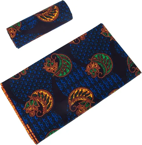Vista 4 de Tela de algodón africana de impresión de cera Ankara de 6 yardas usada para ropa de fiesta artesanía DIY costura textiles 24FS1605