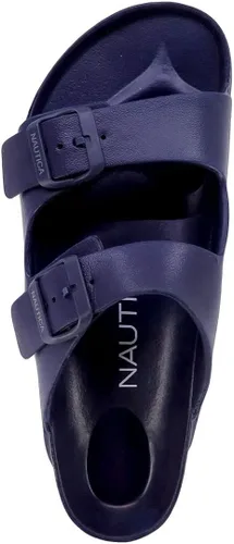 Vista 3 de Nautica Sandalias de doble hebilla para hombre, deslizables, ajustables, impermeables, planas