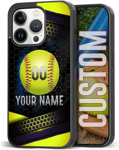 Vista 14 de Funda personalizada para teléfono con texto de Softbol en forma de corazón con girasol para iPhone 17 16 15 14 13 12 11 Pro Max Plus Mini Xs Xr 8