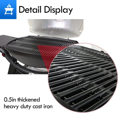Vista 5 de 7644 7582 Rejillas de parrilla Piezas de repuesto para Weber Q100 Q1000 Series Parts Weber Baby Q Rejilla de hierro fundido Q120 Q1200 Q1400