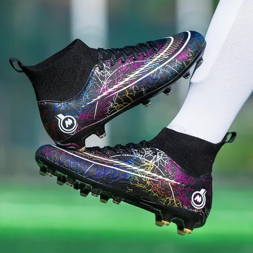 Vista 4 de JUNNMRE Zapatos de fútbol unisex para hombre y mujer, zapatos de fútbol juveniles, zapatos de fútbol de alta calidad, para exteriores e interiores