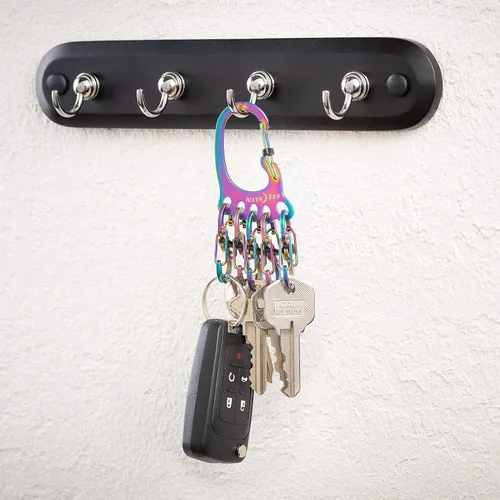 Vista 10 de Nite Ize Bigfoot Locker KeyRack - Soporte de acero inoxidable para coche, casa y otras llaves - Mosquetón con S-Biners - Capacidad para 15 llaves a