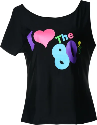 Vista 2 de FUNDAISY Accesorios de los años 80 I Love The 80's - Conjunto de camiseta con riñonera