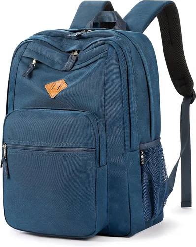Vista 34 de ZORFIN - Mochila de 26 litros para la escuela, universidad y viajes, impermeable, con 8 compartimentos, Verde militar, Moderno