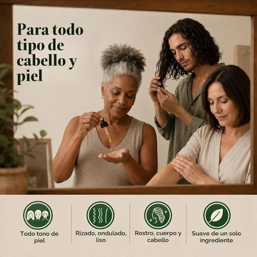 Vista 5 de BodyJ4You Aceite de argán orgánico para el cabello, piel y cara, protector