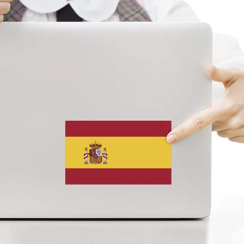 Vista 4 de Paquete de 2 calcomanías de bandera de España 5 x 3 pulgadas Vinilo de alta calidad PD538
