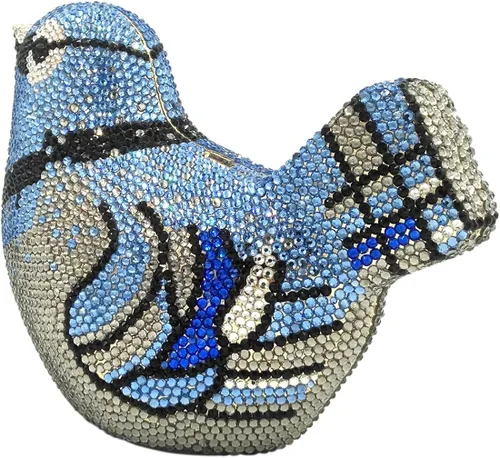 Vista 3 de Bolsos de noche de cristal para mujer embragues bolso cadena cartera bolsos elegantes fiesta pájaro