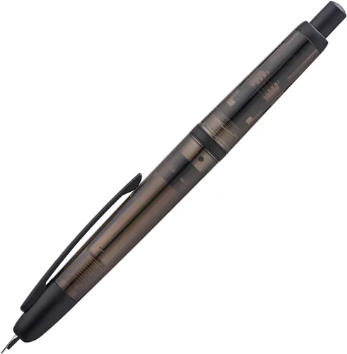 Vista 30 de Pluma estilográfica Jinhao 20 Press retráctil con plumín extrafino, convertidor de resina, regalo, transparente negro