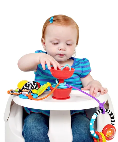 Vista 4 de Juguete de bebé con soporte de ventosa Grapple, para niños de 6 meses o más, Rojo