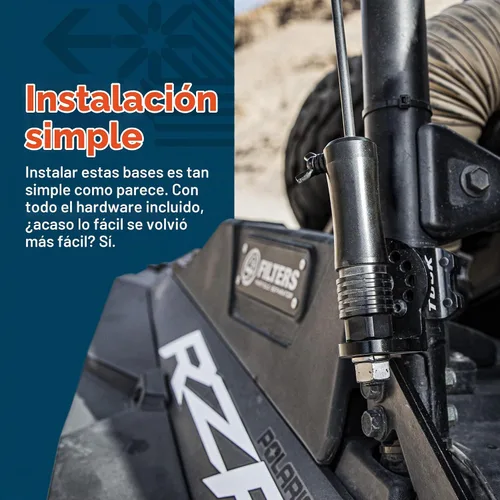 Vista 6 de True Mods - Kit de soporte de poste de bandera de liberación rápida [postes de 1/4 pulgadas y 5/16 pulgadas] [LED listo para montaje en látigo] Base