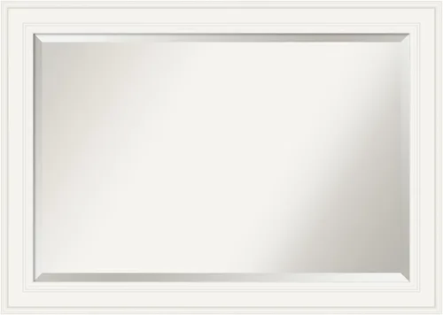 Vista 11 de Amanti Art - Espejo de baño blanco para sobre lavabo, espejo de tocador rectangular blanco de 35x45 para gabinete, marco moderno extragrande, se