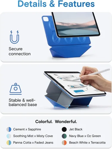 Vista 9 de MOFT Soporte dinámico para tablet compatible con iPad mini A17 Pro 2024 y iPad mini 6th A15 2021, funda magnética delgada para tablet con más de 20