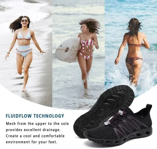 Vista 6 de Racqua Zapatos de agua para mujer para natación secado rápido para playa piscina agua