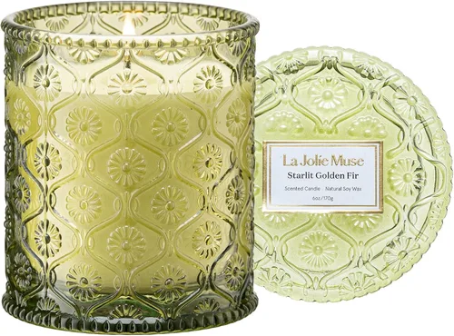 Vista 13 de LA JOLIE MUSE - Velas perfumadas de lino y algodón para el hogar, cera de soja, 40 horas Luxury Jar Candle, Clean Non Toxic, Gift for Women & Men