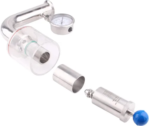 Vista 5 de DERNORD SS304 Sanitaria 1.5 "Tri Clamp Válvula de Seguridad Ajustable de Alivio de Presión con Manómetro