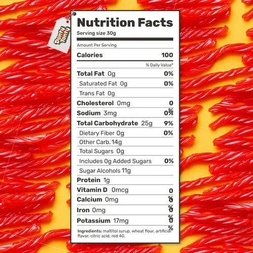Vista 2 de Sugar Free Red Licorice Twists 5oz Bags (4 Pack) Strawberry Flavored, Chewy Candy, Smart Sweets