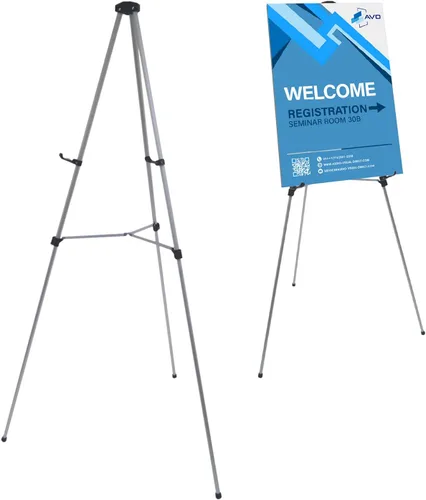 Vista 15 de Caballete de visualización telescópico de aluminio ligero, 70 pulgadas, negro