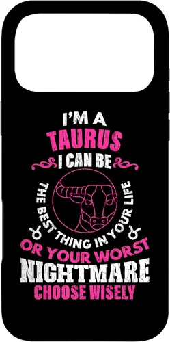 Vista 22 de Funda gráfica para iPhone 13 Pro Max con signo zodiacal divertido soy un tauro