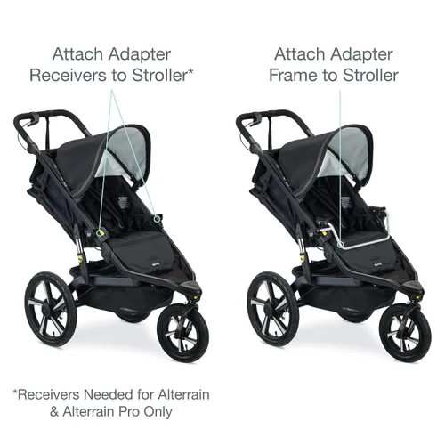 Vista 3 de BOB Gear Adaptador de cochecito de jogging individual para asientos de automóvil infantiles Britax, gris