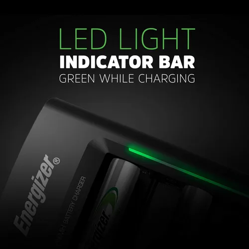 Vista 4 de Energizer Cargador universal de recarga para baterías recargables NiMH AA, AAA, C, D y 9V