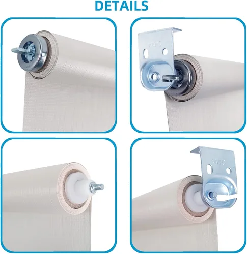 Vista 2 de 2 soportes de montaje para ventana interior y exterior con tornillos, soporte para barra de cortina, zinc